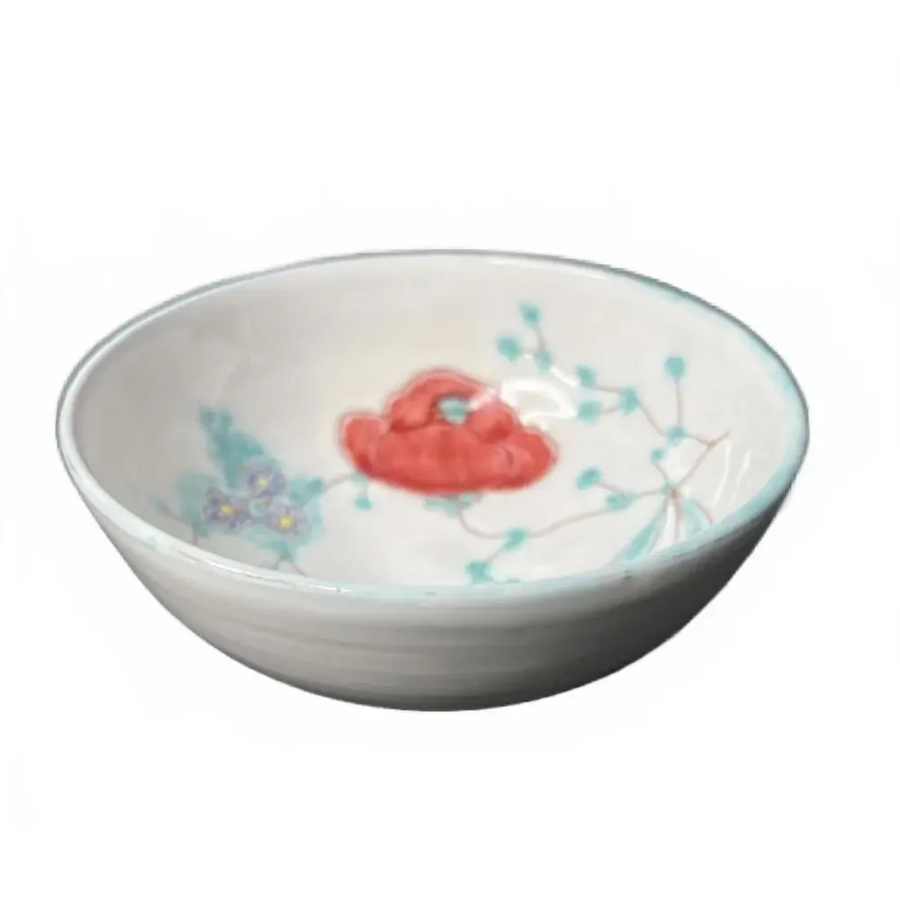Hand-Painted Ceramic Bowl with Floral Design Made in Italy